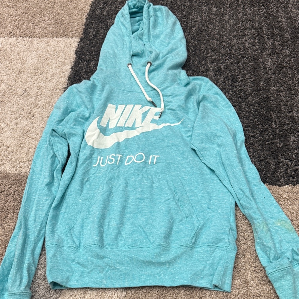 Nike Aqua Hoodie with White Logo